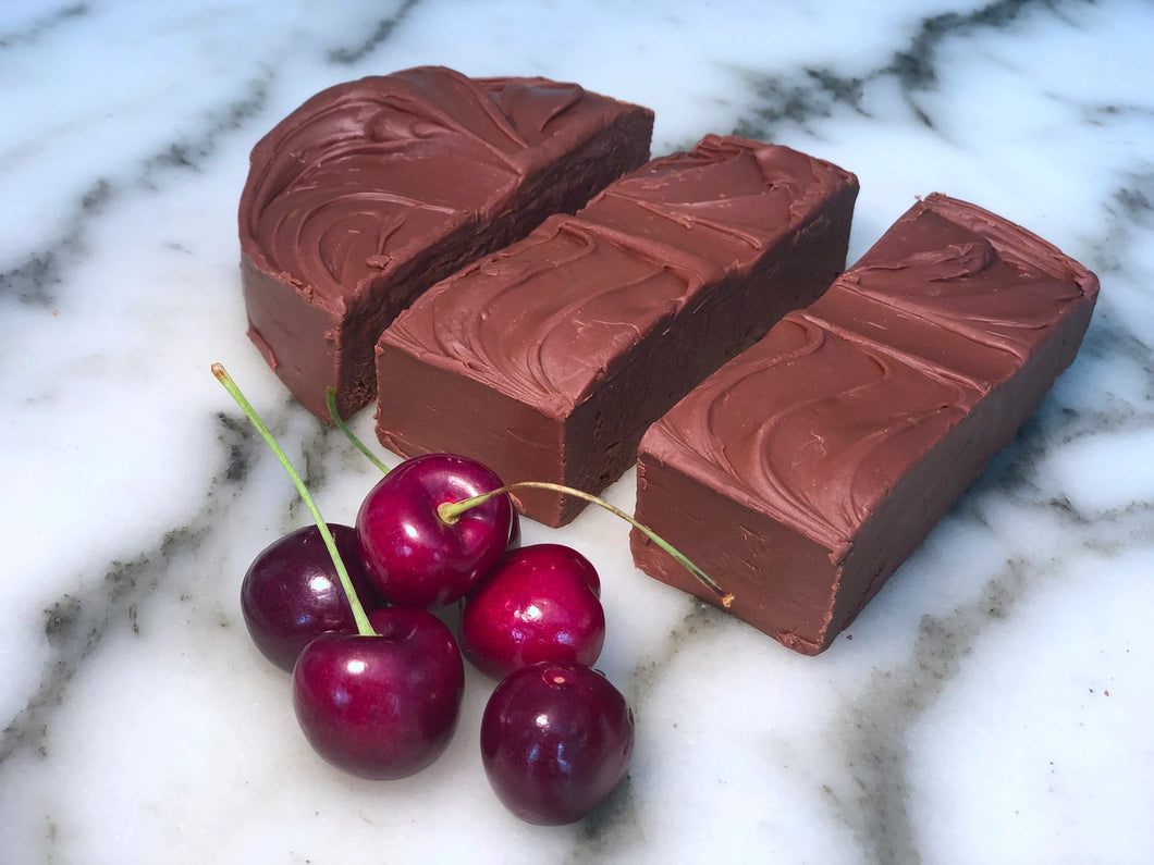 Dairy Black Cherry Chocolate Fudge - 1/2 Pound - Rochester Fudge